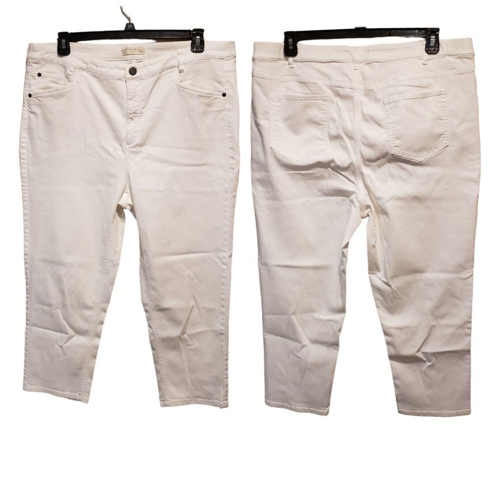 J. Jill White Smooth Fit Denim Jeans Slim Ankle Stretch Mid Rise Size 20